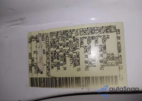 2004 Nissan Frontier Xe z USA, uszkodzony, nr VIN 1N6DD26T54C435052